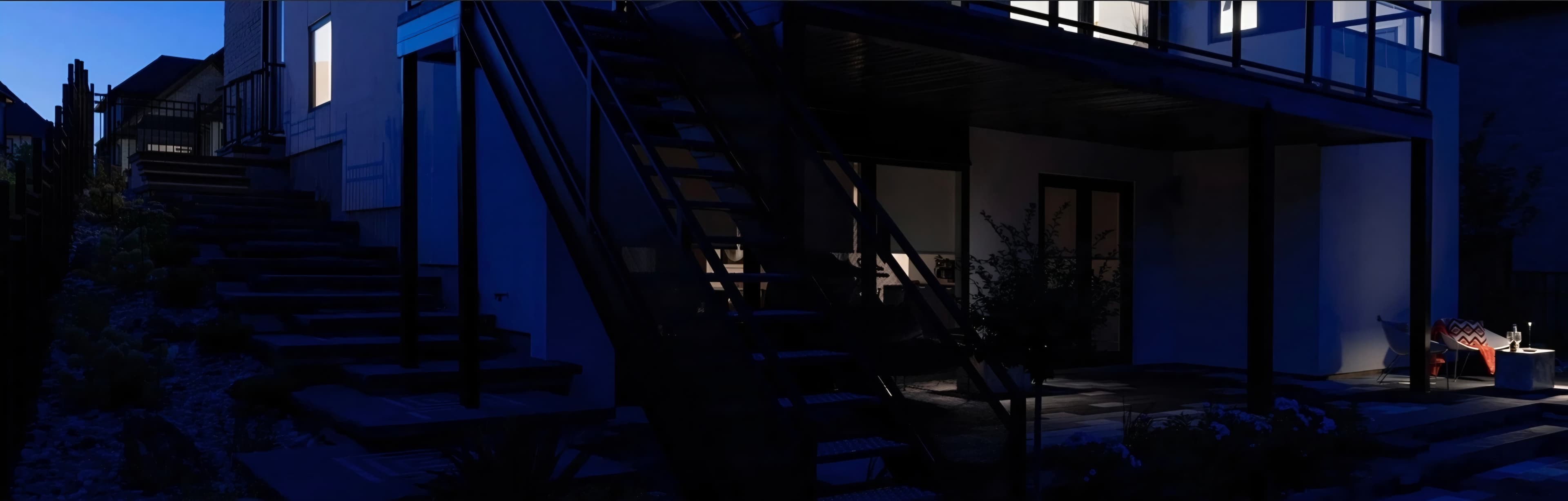 Outdoor space with lights off