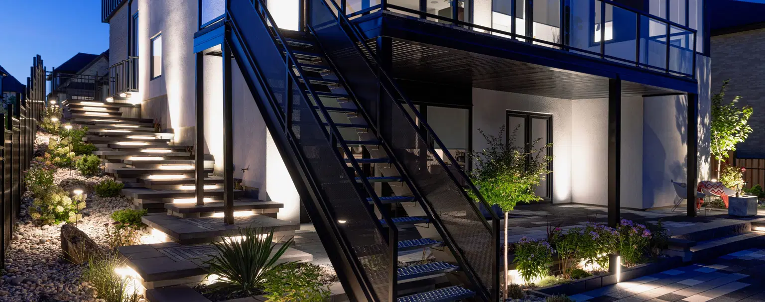 Outdoor space beautifully lit with in-lite